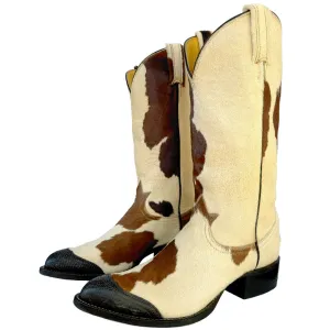 TONY LAMA Vintage Hair On Cowhide Pony Cowboy Boots