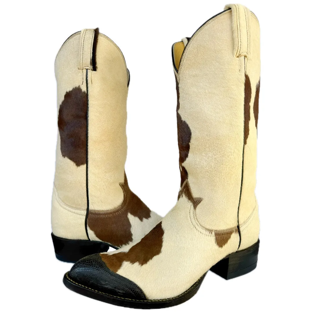 TONY LAMA Vintage Hair On Cowhide Pony Cowboy Boots