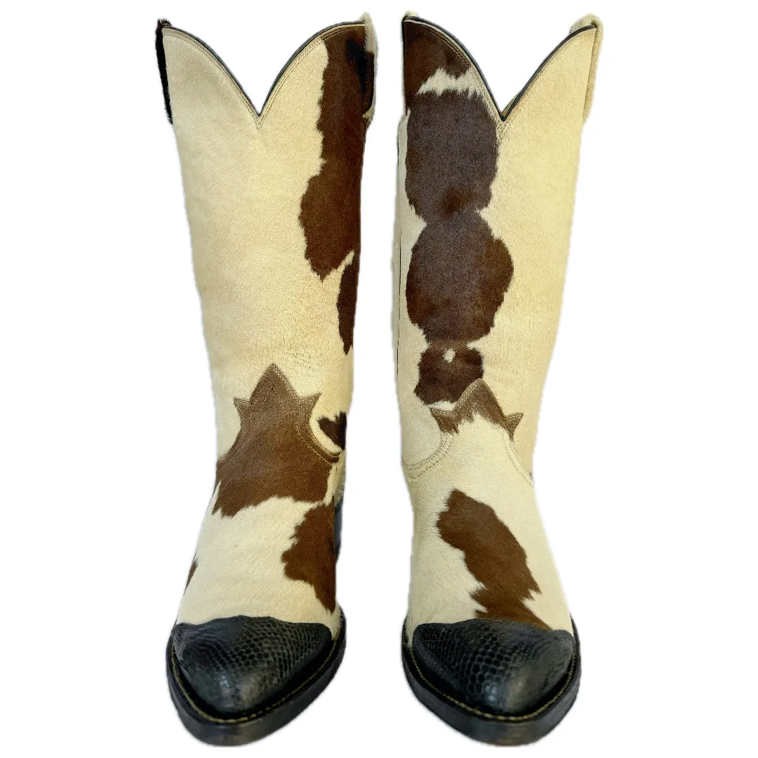 TONY LAMA Vintage Hair On Cowhide Pony Cowboy Boots