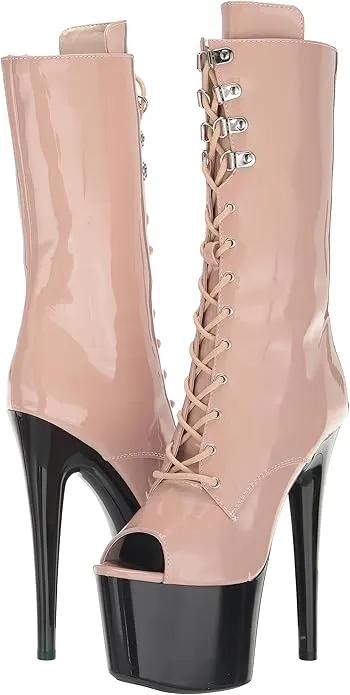 Tori-709 Lace-Up Platform Peep Toe Ankle Boots