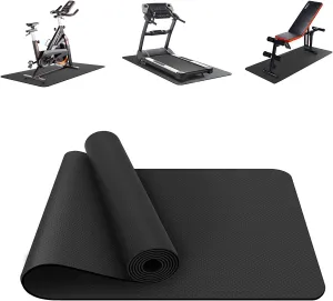 Treadmill Mat, Exercise Equipment Mat Heavy-Duty Protective Floor Mat for Under Stationary Bike, Spin Bike, Fitness Equipment, 180cm x 75cm, Black