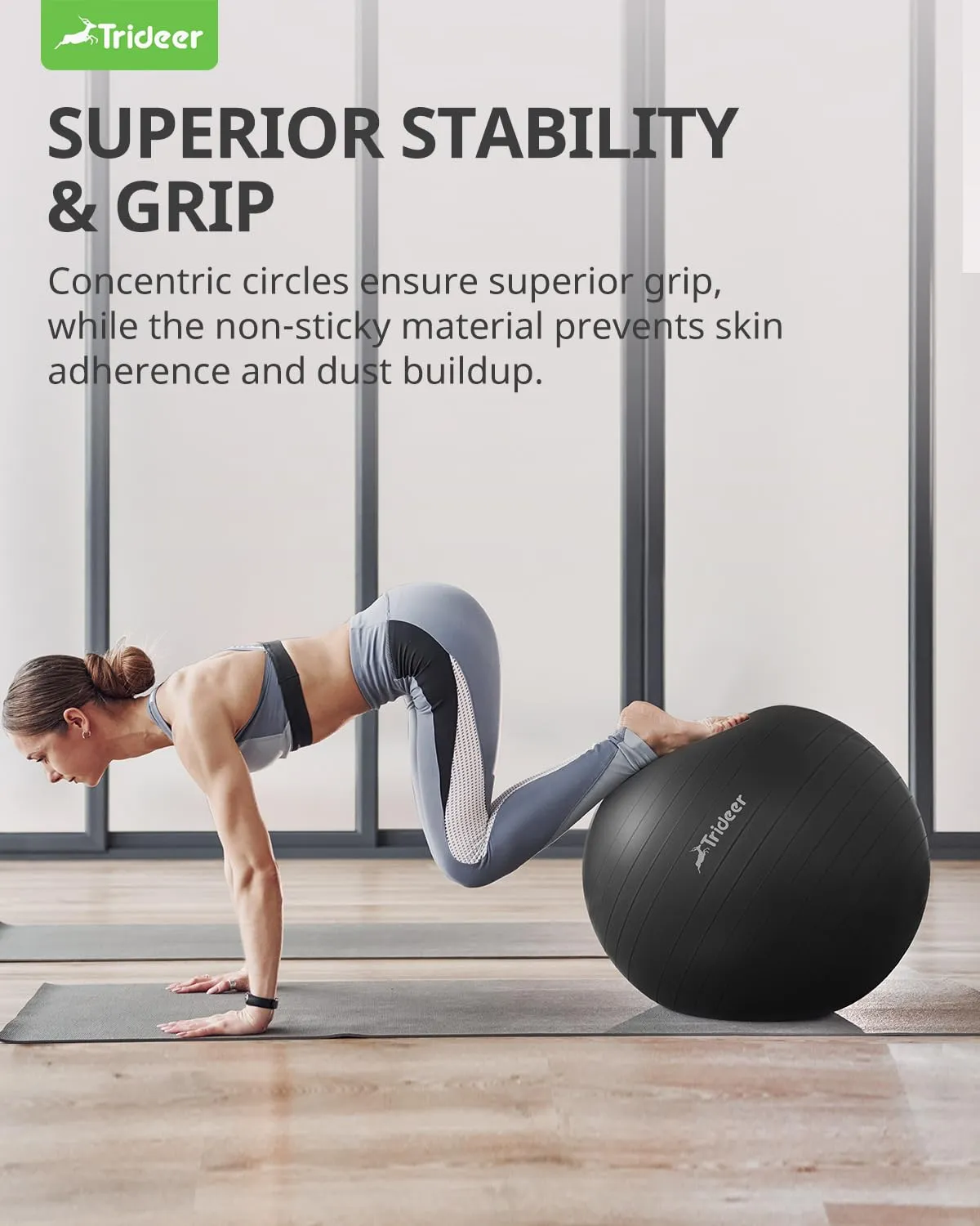 Trideer Yoga Ball Exercise Ball for Working Out, 5 Sizes Gym Ball, Birthing ball for Pregnancy, Swiss Ball for Physical Therapy, Balance, Stability, Fitness, Office Ball Chair, Quick Pump Included