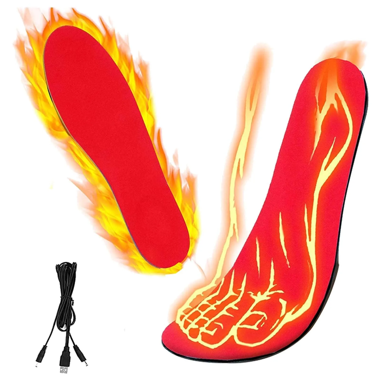 USB-Heated Shoes Insoles Can Be Cut Winter Warm Heating Insoles Pad Feet For Boots Sneaker Shoes