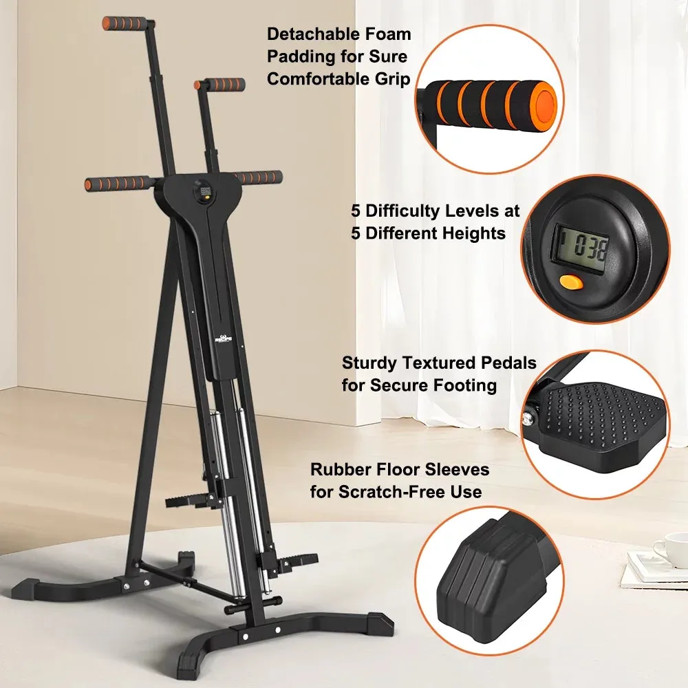 Vertical Climber Exercise Machine for Home Gym with LCD Display 5 Levels Adjustable