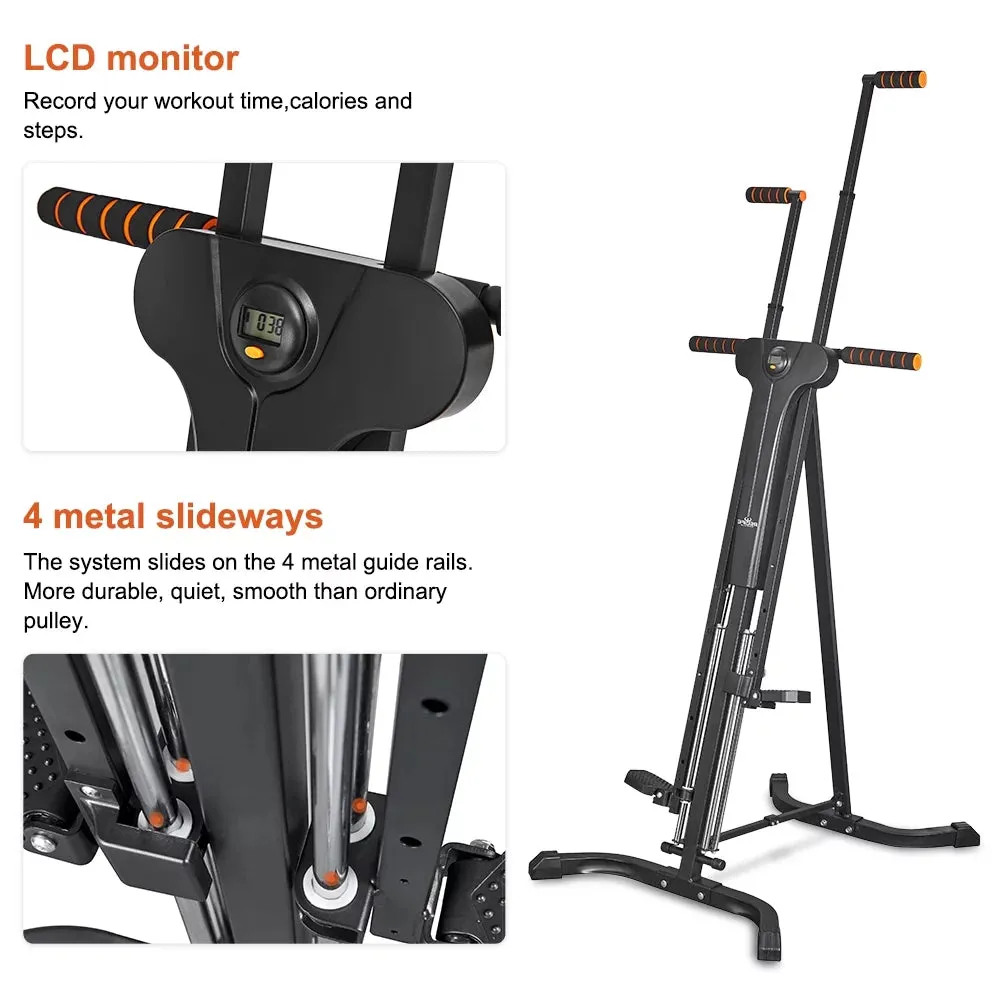 Vertical Climber Exercise Machine for Home Gym with LCD Display 5 Levels Adjustable