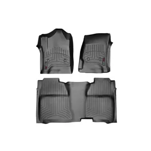 WeatherTech FloorLiners - Front/2nd Row - Black - Crew Cab - GM Fullsize Truck 2014-16