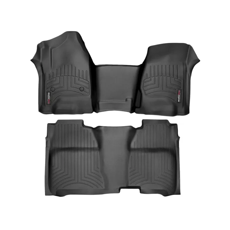 WeatherTech FloorLiners - Front/2nd Row - Black - GM Fullsize Truck 2014-15