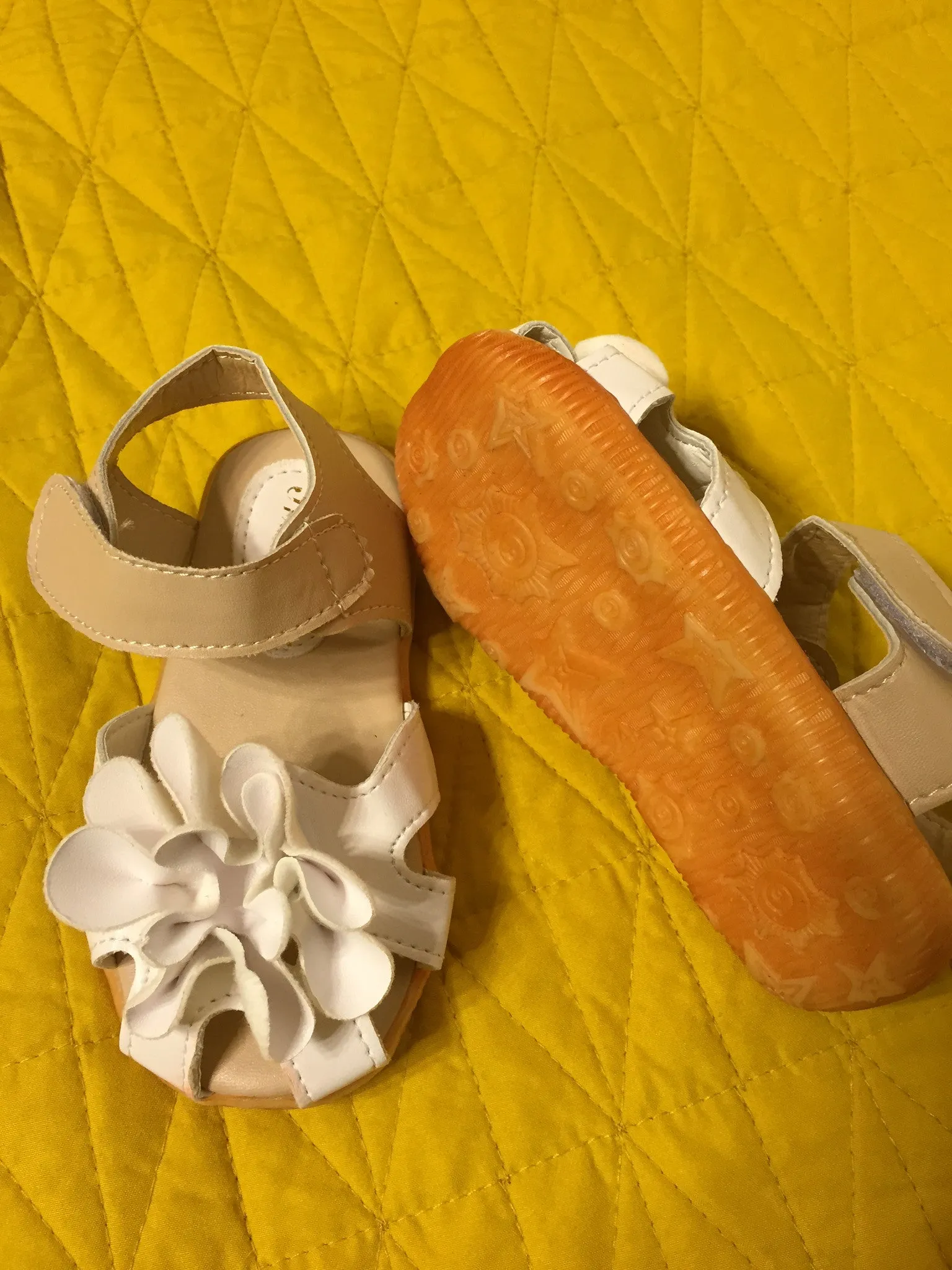 White big flower sandals