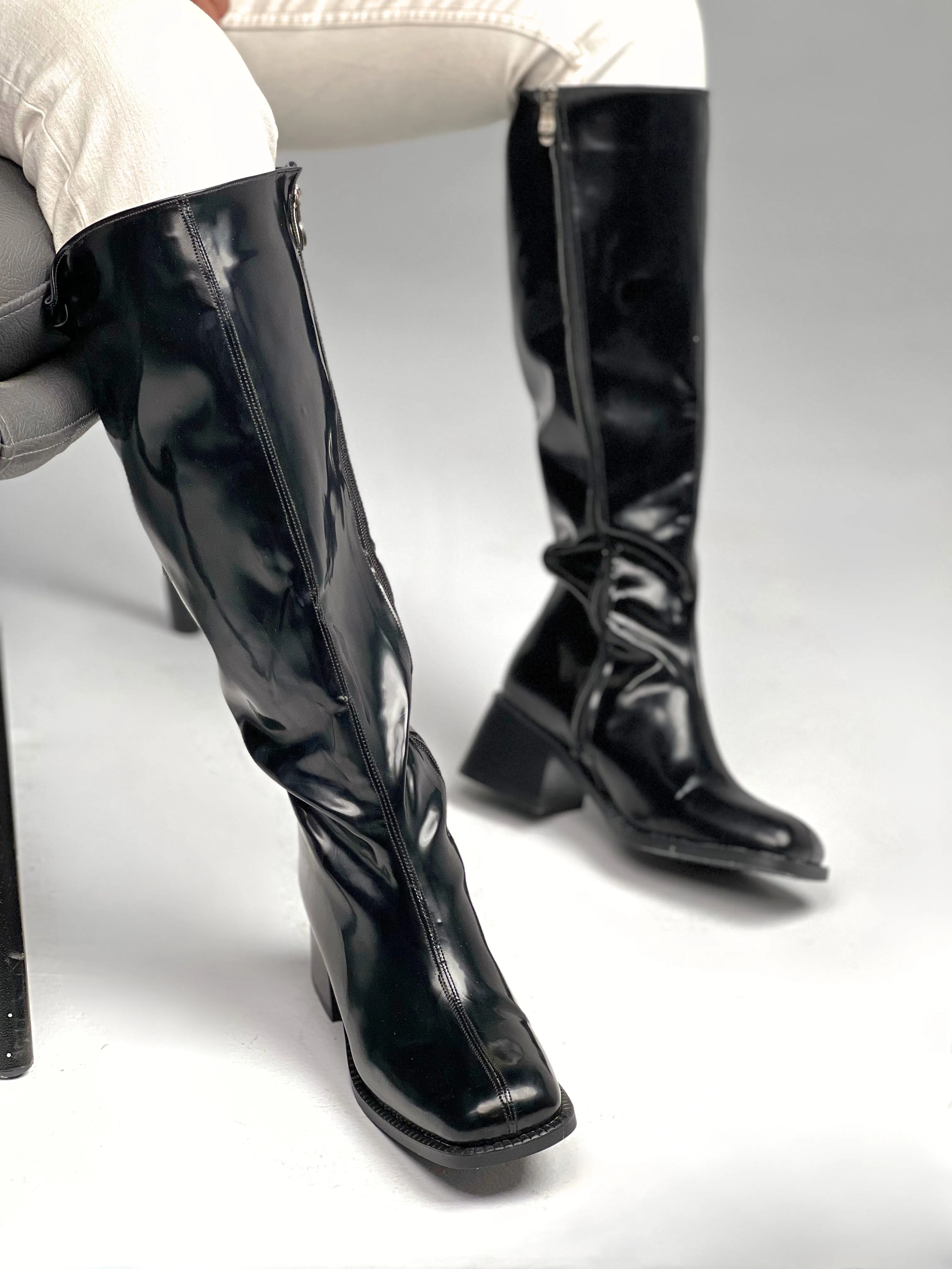 Wide Fit Ren knee high heeled boots