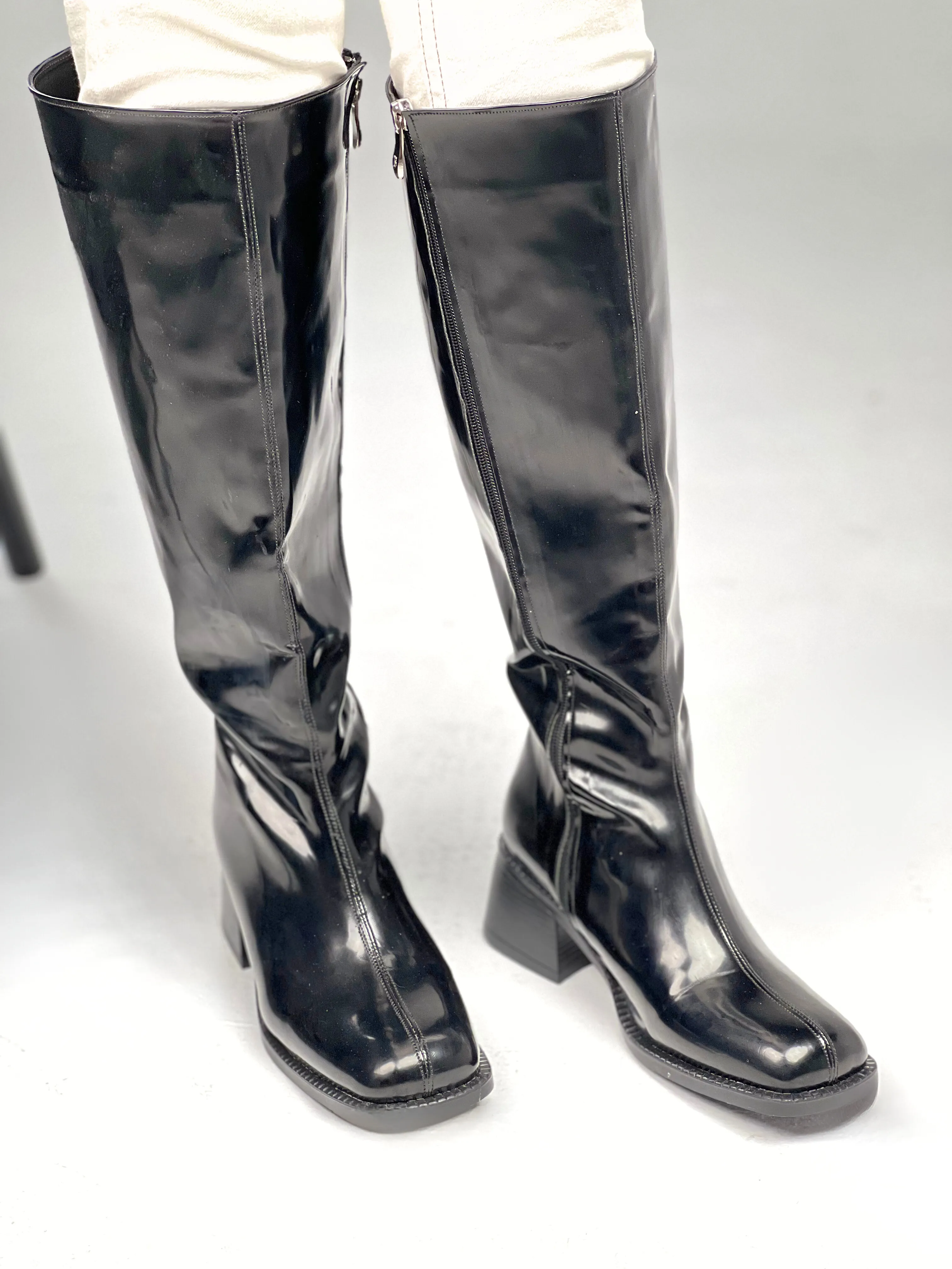 Wide Fit Ren knee high heeled boots