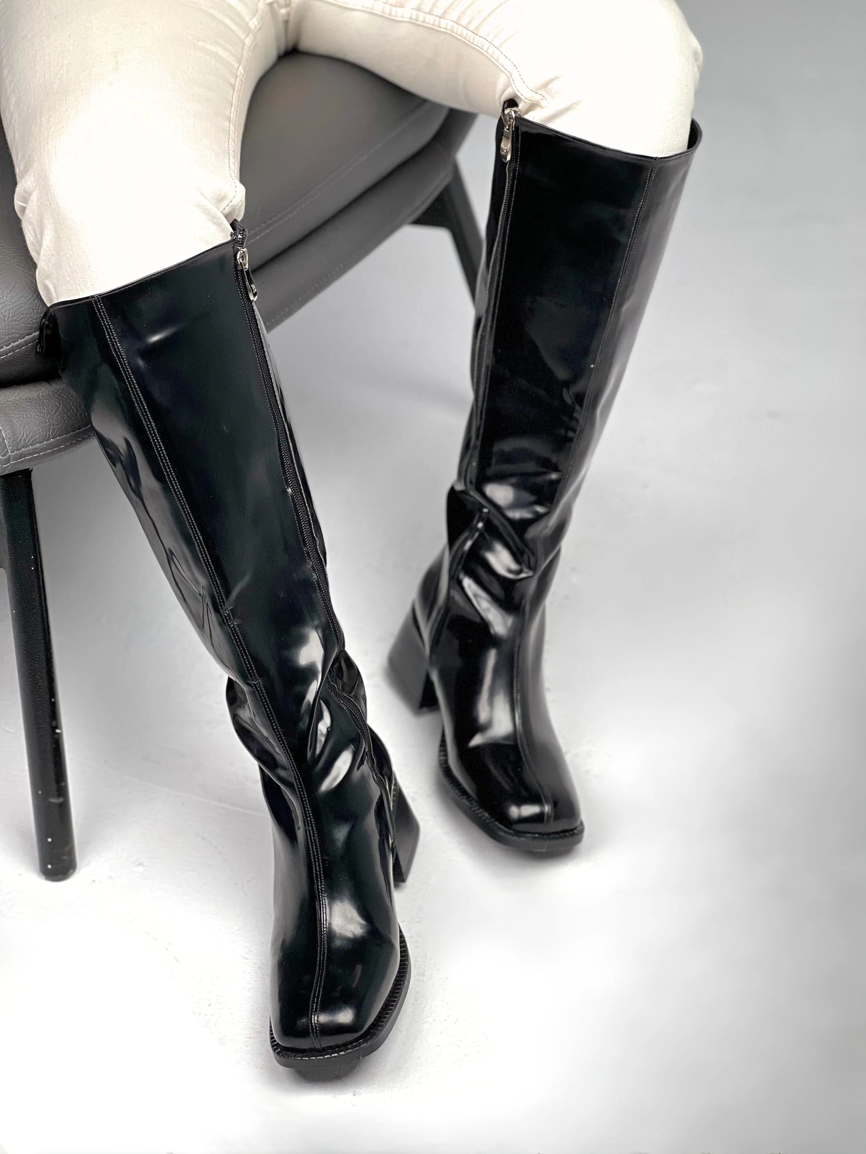 Wide Fit Ren knee high heeled boots