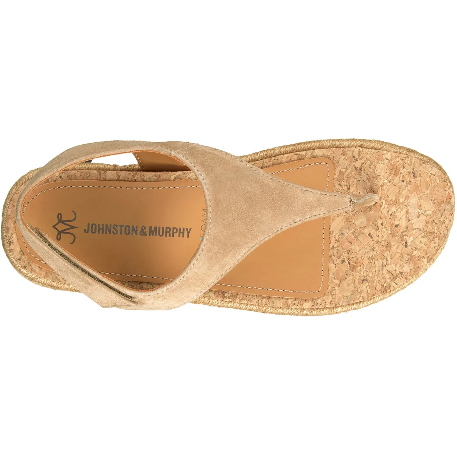 Women's Johnston & Murphy Michelle Thong Sand Kid Suede