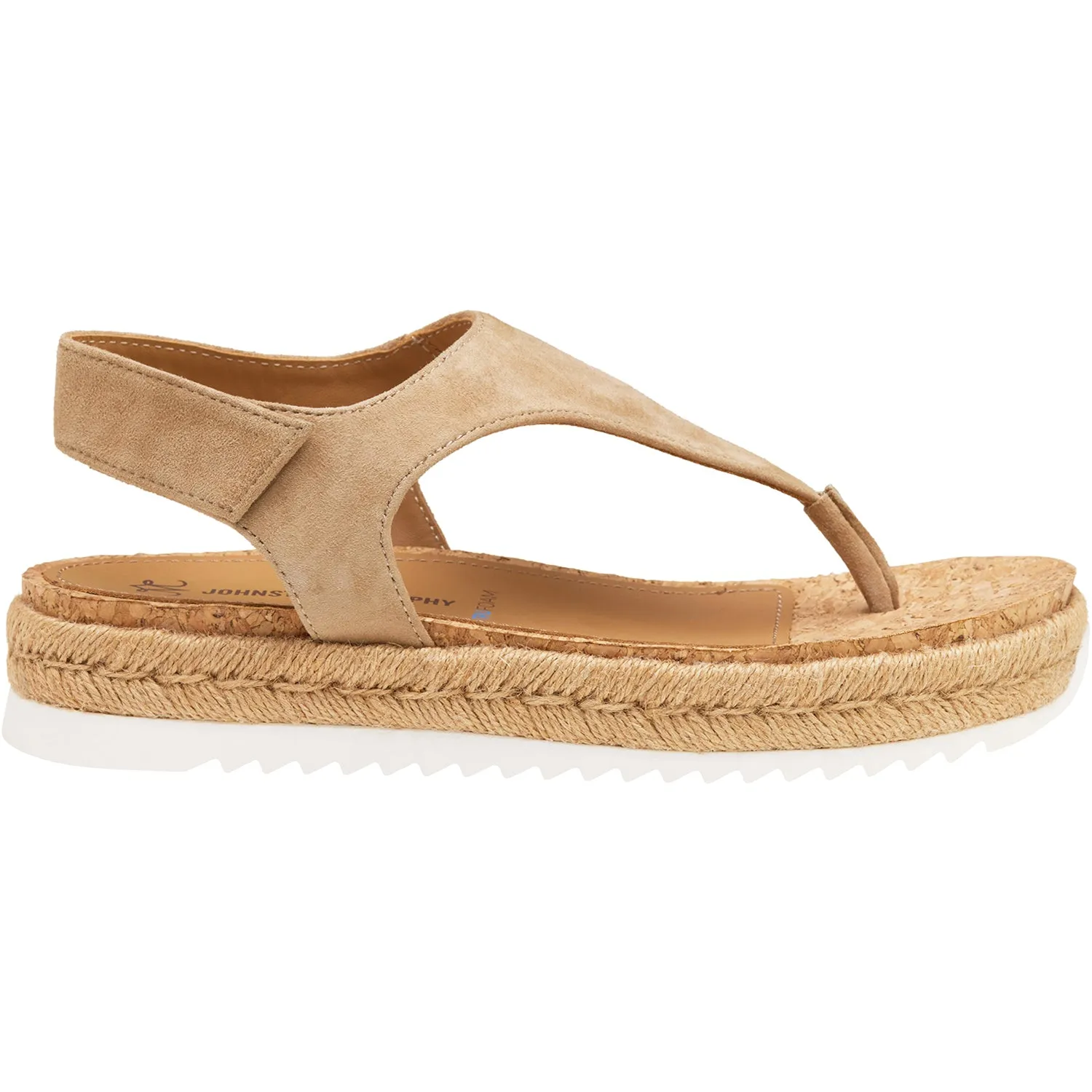 Women's Johnston & Murphy Michelle Thong Sand Kid Suede