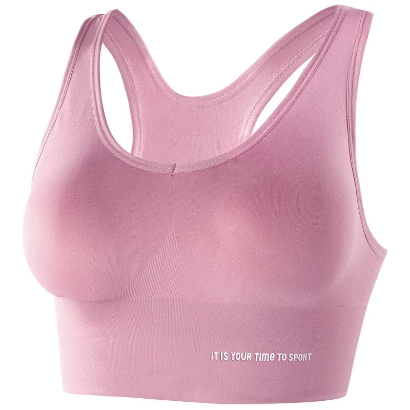 Women's Shockproof Gather Beauty Back Yoga Running Sports Bra