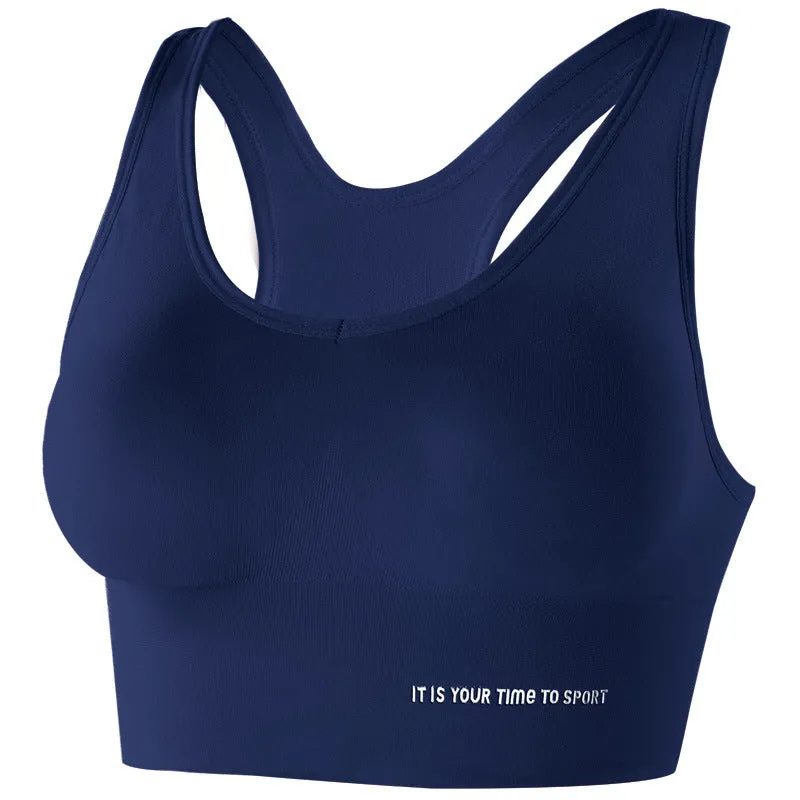 Women's Shockproof Gather Beauty Back Yoga Running Sports Bra