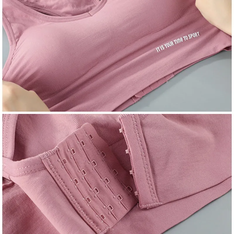 Women's Shockproof Gather Beauty Back Yoga Running Sports Bra