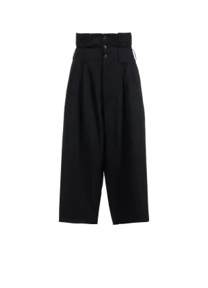 WOOL GABARDINE HIGH-WAIST CROPPED PANTS