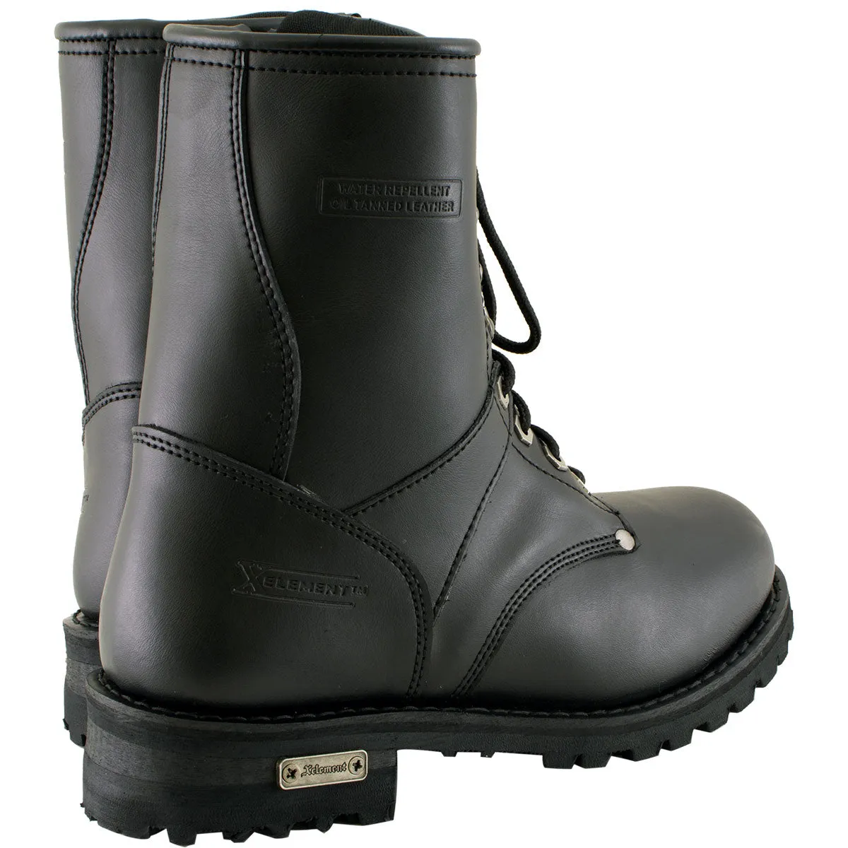 Xelement 1446 Men's Vigilant Black Leather Logger Boots with Inside