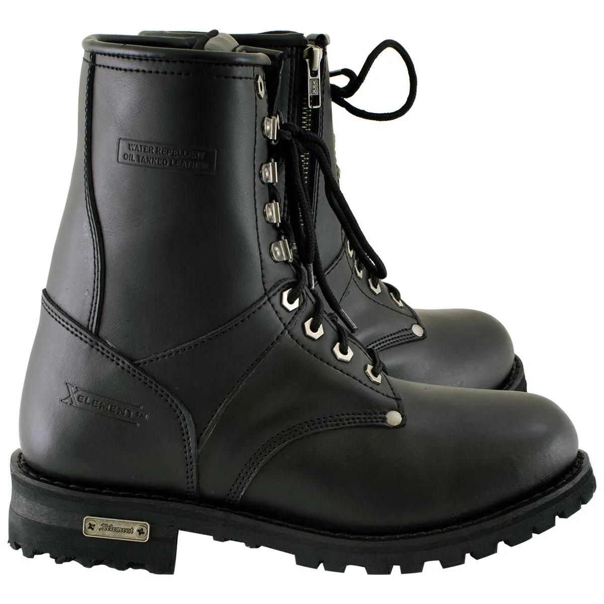 Xelement 1446 Men's Vigilant Black Leather Logger Boots with Inside